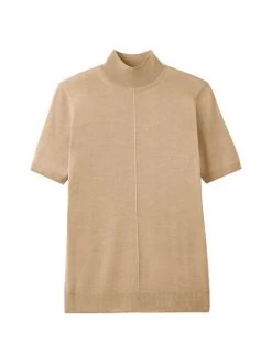 St. John Knit Mock Turtleneck Tee Black