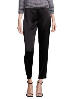 St. John Liquid Satin Emma Pants Caviar