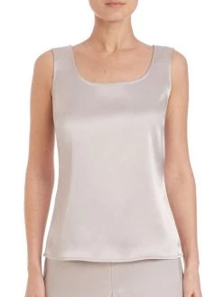 St. John Caviar Collection Satin Tank Top
