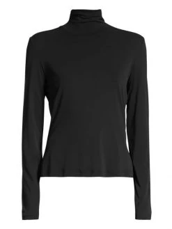 St. John Caviar Collection Fine Jersey Turtleneck Top