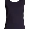 St. John Milano Knit Contour Tank Top Navy