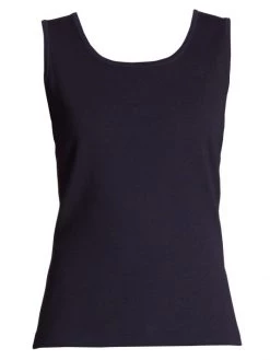 St. John Milano Knit Contour Tank Top Navy