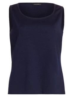 St. John Milano Stretch-Wool Knit Tank Top
