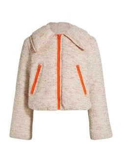 St. John Boucle Knit Puffer Jacket