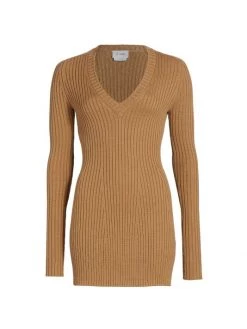 St. John Ribbed V-Neck Sweater
