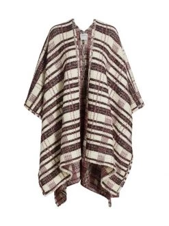 St. John Plaid Plain Weave Knit Cape