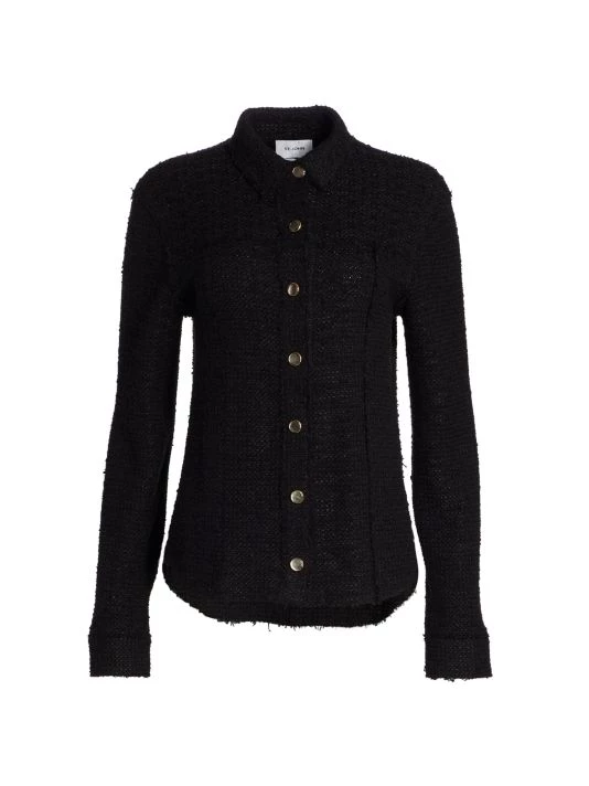 St. John Boucle Knit Top Black - Image 3