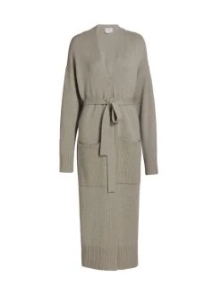 St. John Cashmere Knit Long Cardigan Grey