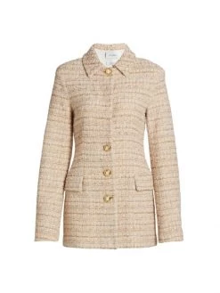 St. John Space-Dyed Tweed Long Jacket