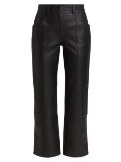 St. John Straight-Leg Leather Pants