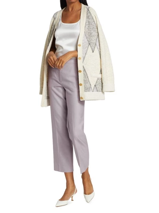 St. John Silk-Wool Blend Cropped Pants - Image 2