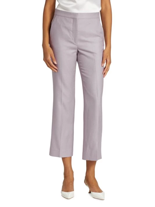 St. John Silk-Wool Blend Cropped Pants - Image 3