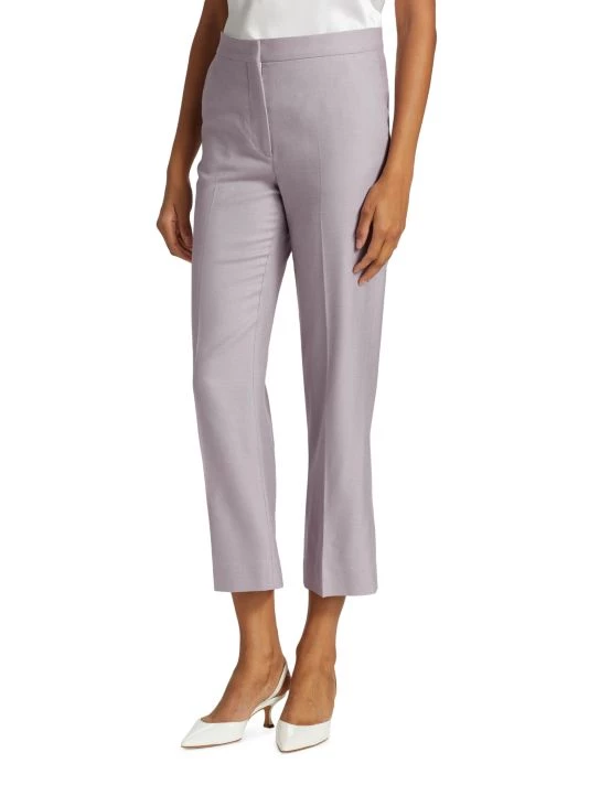 St. John Silk-Wool Blend Cropped Pants - Image 4