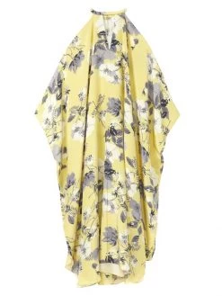 St. John Asymmetric Floral Cut Out Dress