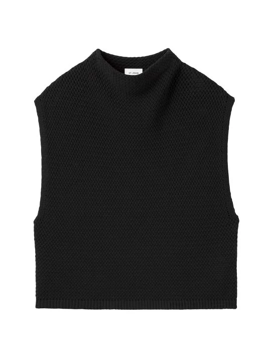 St. John Sleeveless Basketweave Sweater