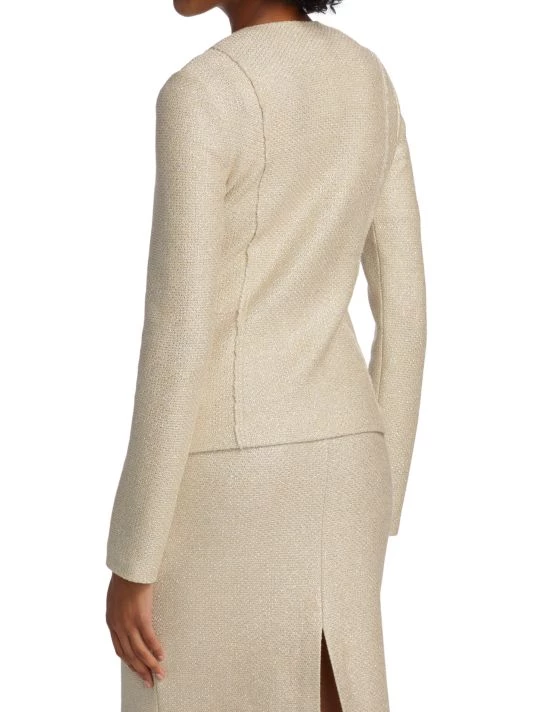 St. John Tailored Metallic Tweed Jacket - Image 5