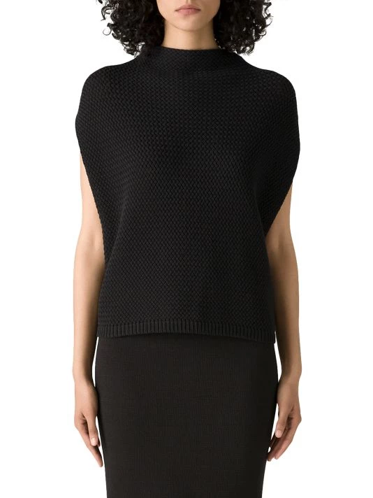 St. John Sleeveless Basketweave Sweater - Image 3