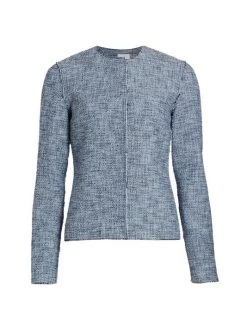 St. John Speckled Tweed Knit Jacket Yellow Multi