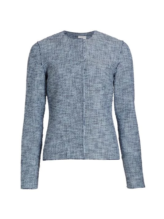 St. John Speckled Tweed Knit Jacket Yellow Multi - Image 4