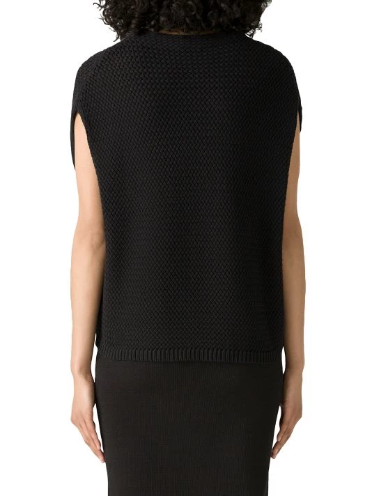 St. John Sleeveless Basketweave Sweater - Image 5