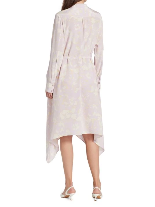 St. John Asymmetric Belted Floral Shirtdress - Image 5