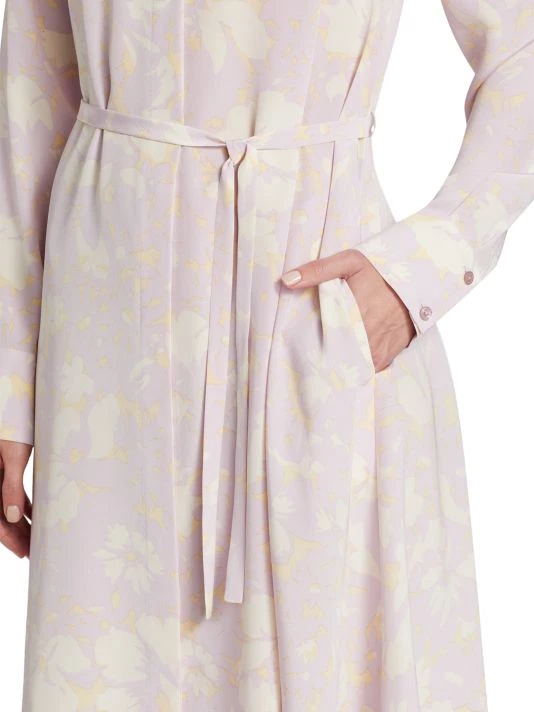 St. John Asymmetric Belted Floral Shirtdress - Image 6