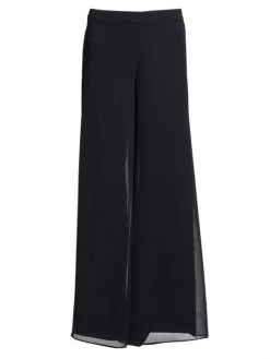 St. John Silk Georgette Wide-Leg Pants