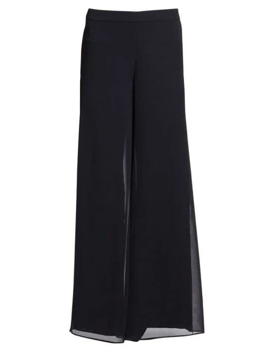 St. John Silk Georgette Wide-Leg Pants