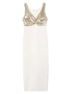 St. John Sequin Twist Midi Dress