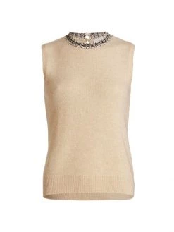 St. John Sleeveless Tweed Sweater