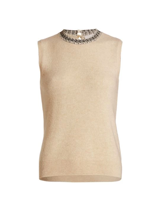 St. John Sleeveless Tweed Sweater