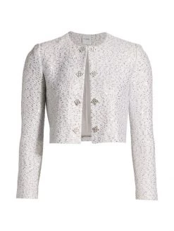 St. John Sequined Knit Cropped Jacket