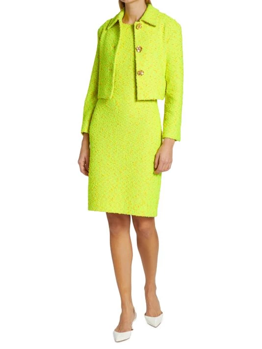 St. John Cropped Slub Sparkle Knit Jacket - Image 2