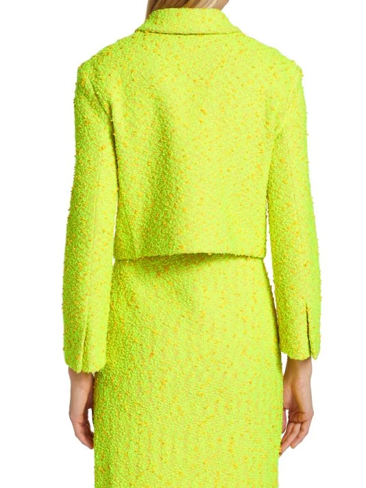 St. John Cropped Slub Sparkle Knit Jacket - Image 5