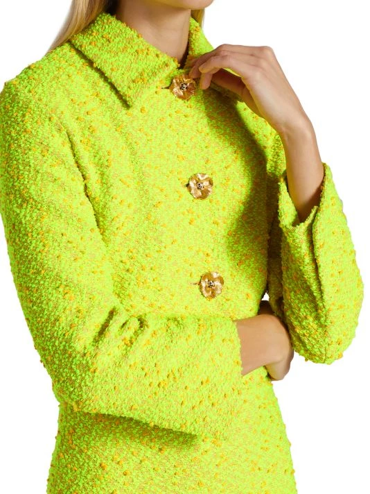 St. John Cropped Slub Sparkle Knit Jacket - Image 6
