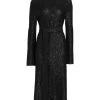 St. John Belted Sequined Knit Midi Dress