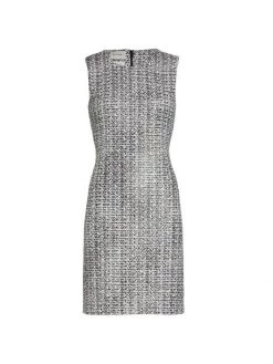 St. John Laminated Tweed Minidress