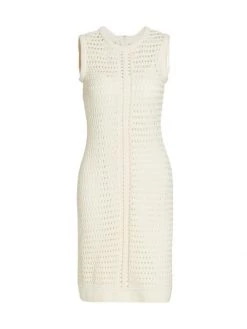 St. John Crochet Knit Sheath Dress