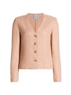St. John Sequin-Embellished Tweed Jacket