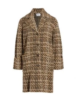 St. John Broken Diagonal Check Knit Coat