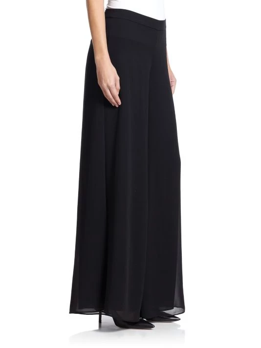 St. John Silk Georgette Wide-Leg Pants - Image 4