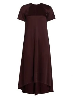St. John Satin Crepe Hi-Lo Dress