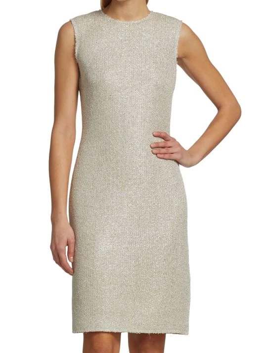 St. John Metallic Glitter Knit Dress - Image 3