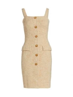 St. John Sleeveless Stretch Bouclé Knit Dress