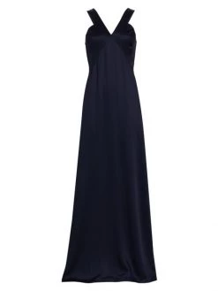St. John Satin Crepe Column Gown