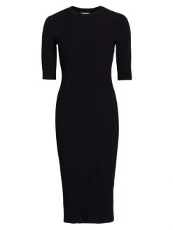 St. John Rib-Knit Knee-Length Dress