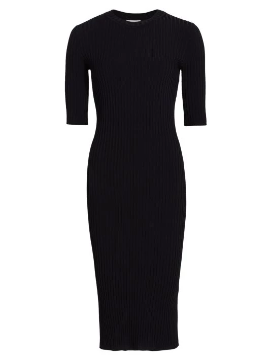 St. John Rib-Knit Knee-Length Dress