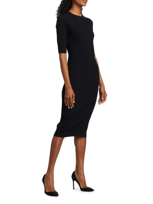 St. John Rib-Knit Knee-Length Dress - Image 4