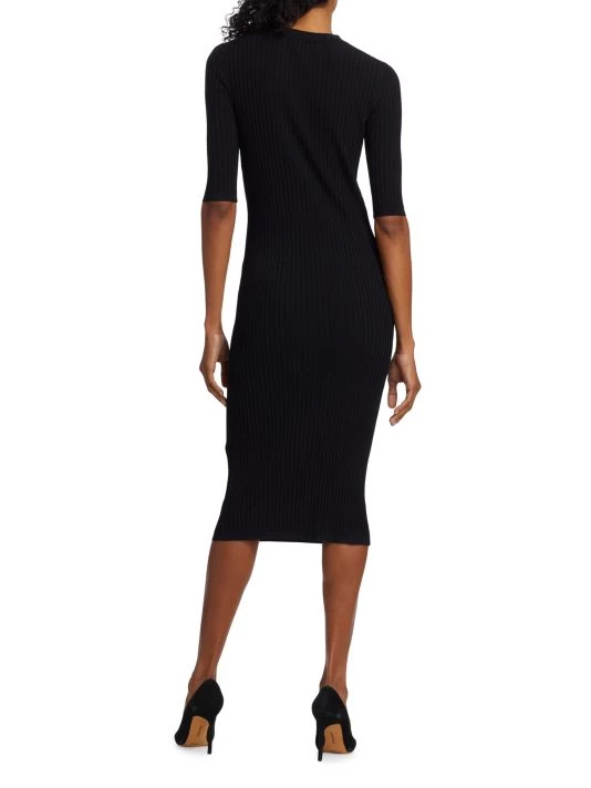 St. John Rib-Knit Knee-Length Dress - Image 5