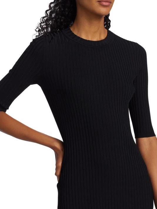 St. John Rib-Knit Knee-Length Dress - Image 6